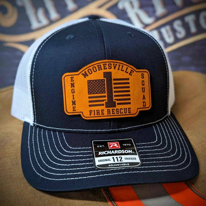 Custom hat with leather patch and live preview