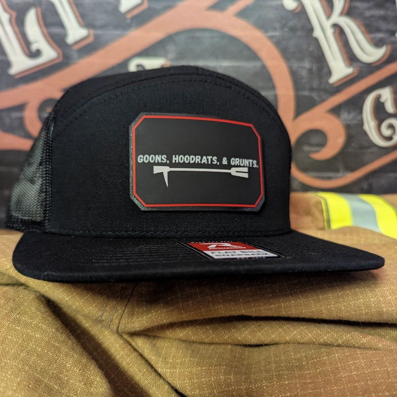 Custom memorial leather patch hat with full color detail