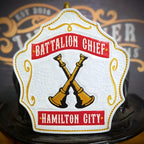 Chief officer firefighter helmet shield custom leather handmade front