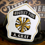 Officer helmet shield for chiefs handmade leather firefighter front