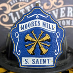 Custom officer bugle firefighter helmet shield built in leather