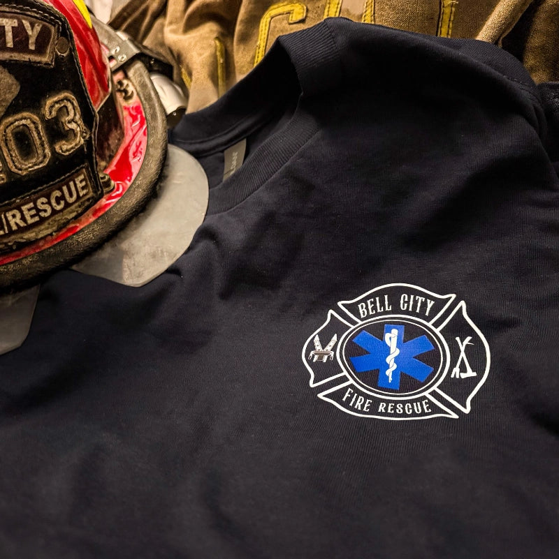 custom fire department shirt featuring clean department artwork