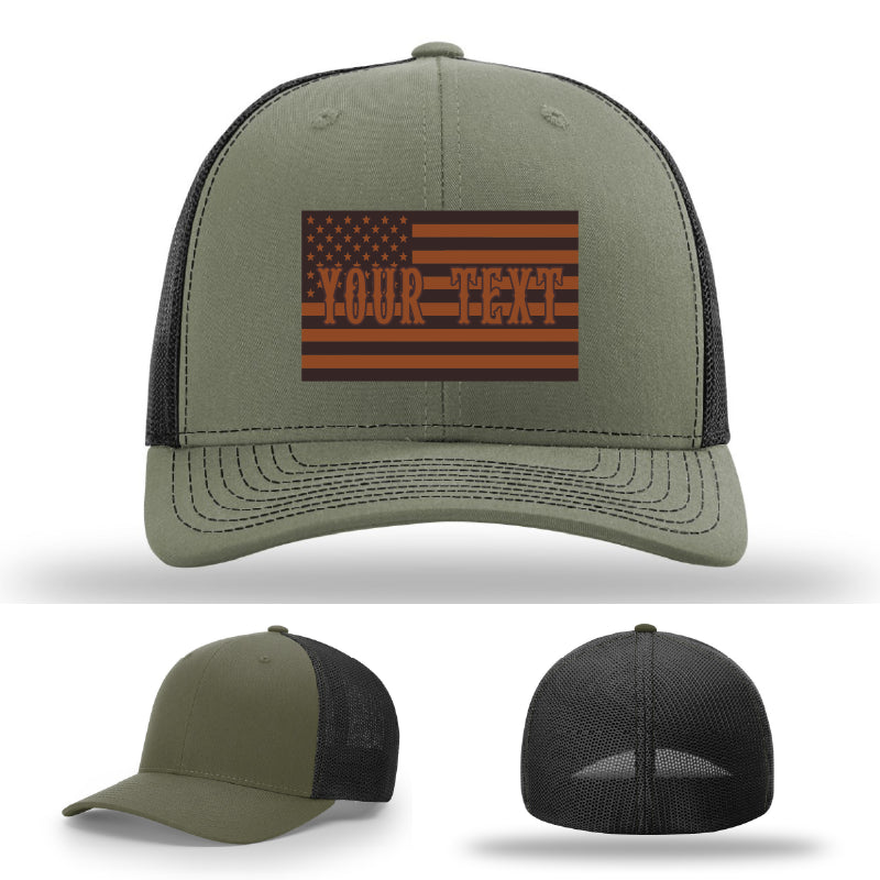 Variant hat showing custom flag leather patch example