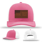 Variant station hat with flag leather patch