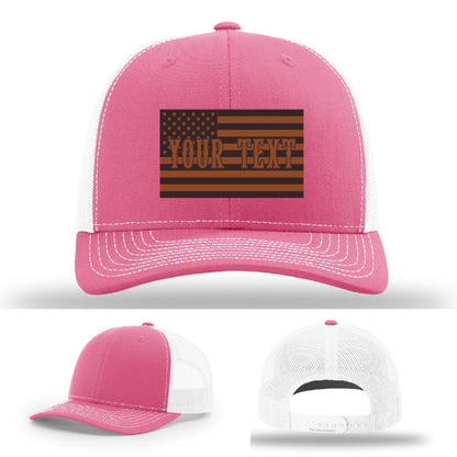 Variant station hat with flag leather patch