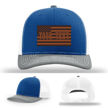 Variant hat with custom flag leather detail