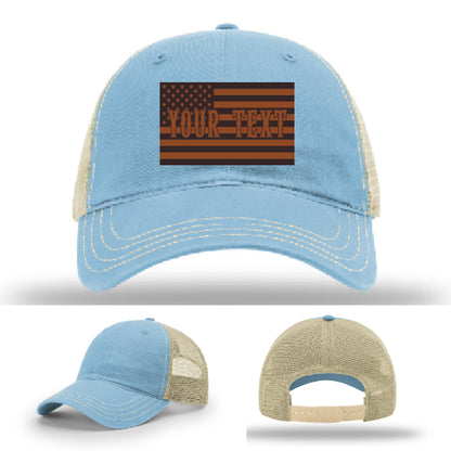 Custom hat variant showing flag patch example