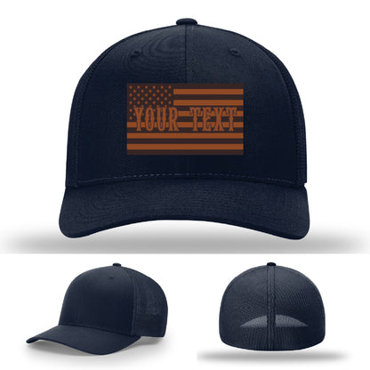 Variant hat with durable flag leather patch design