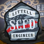 Firefighter leather helmet shield custom American flag front