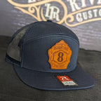 Custom firefighter hat with classic leather shield patch style