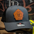 Richardson 112 with custom fire department leather patch