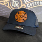 Custom firefighter hat with Maltese Cross design