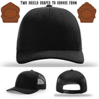 Custom firefighter hat showing two shield patch styles