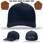Fire department hat showing two shield patch examples