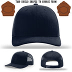 Custom firefighter hat with two shield patch variations