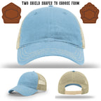 Firefighter hat with two leather shield patch examples