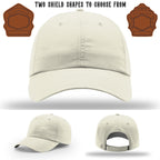 Custom firefighter hat displaying two shield patch examples