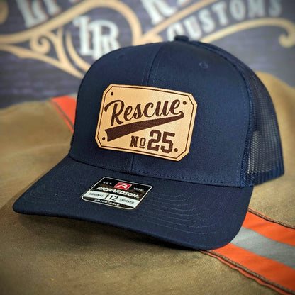 EMS duty hat with leather patch customized for unit or department