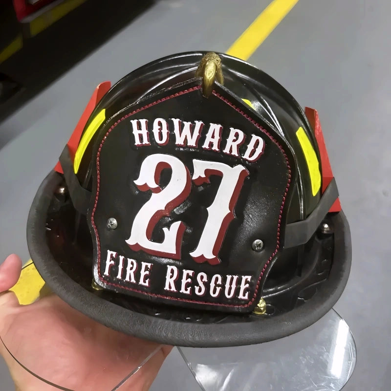 custom helmet shield presented with strong firefighter clarity