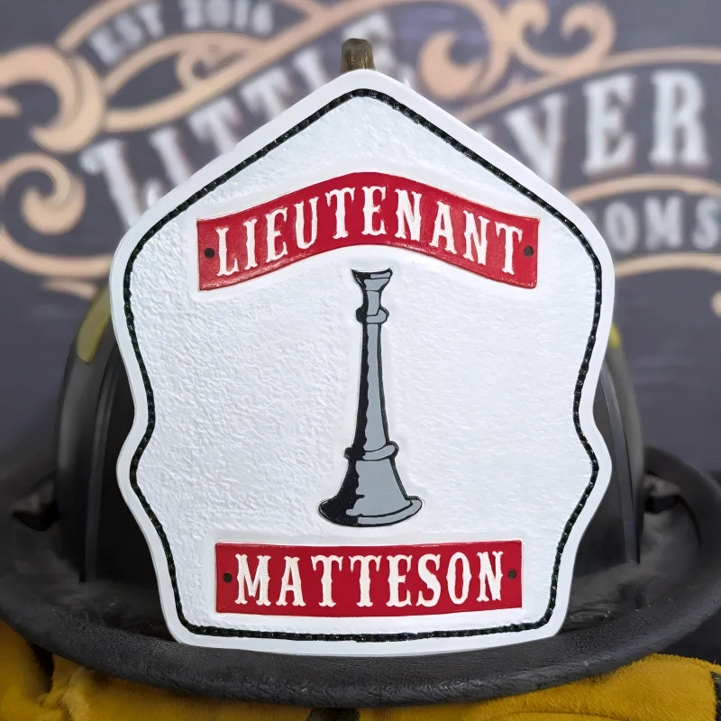 firefighter helmet shield displayed firmly for identity