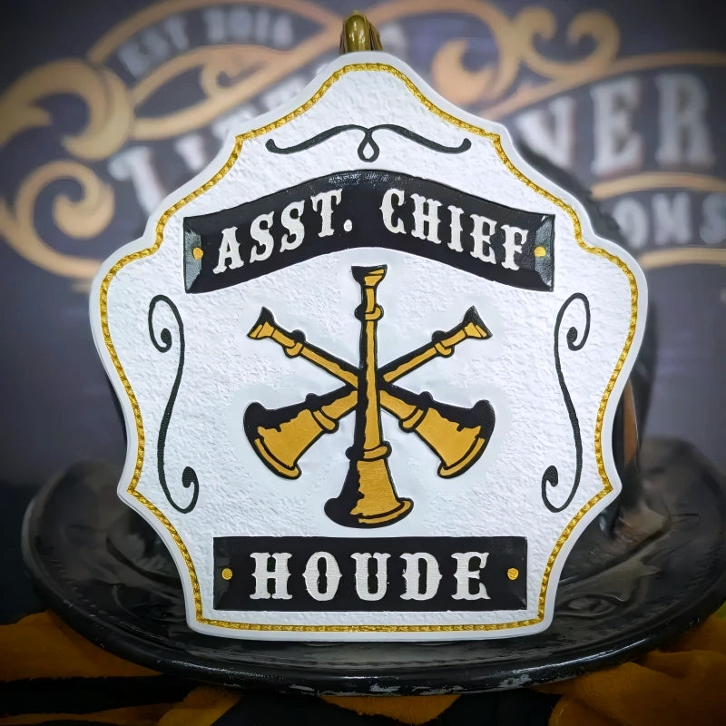 firefighter shield presented as a clean front facing piece