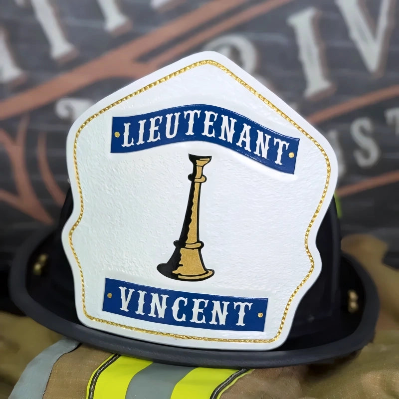 helmet shield shown with clear identity driven detail