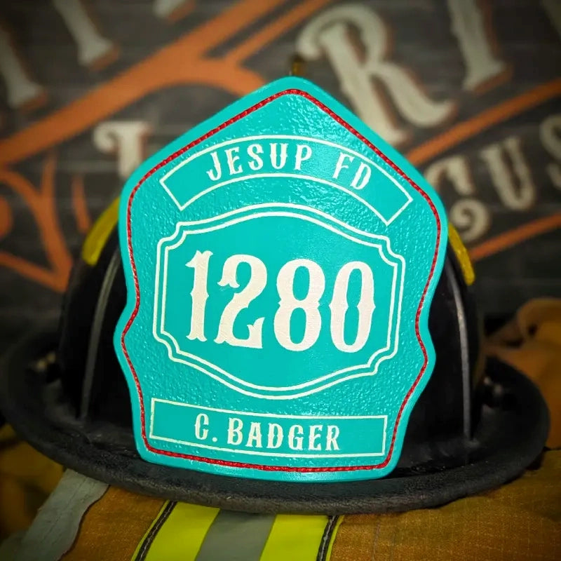 custom fire shield shown in a professional firefighter tone