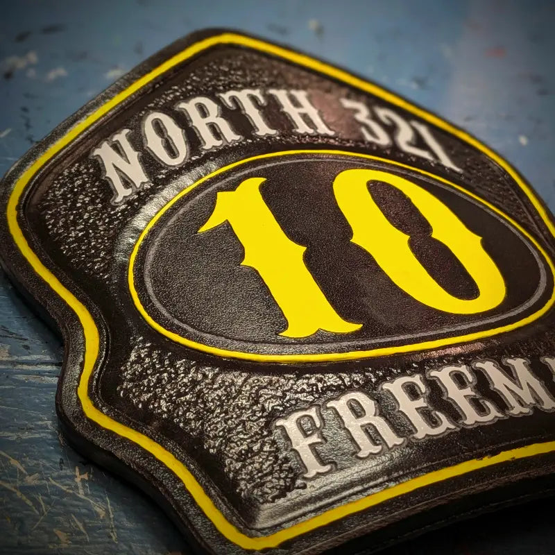 firefighter shield shown with confident department distinction