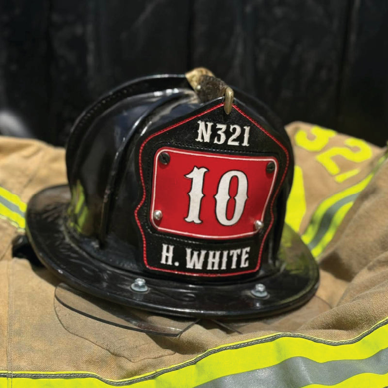 firefighter shield shown with clear and calm detailing