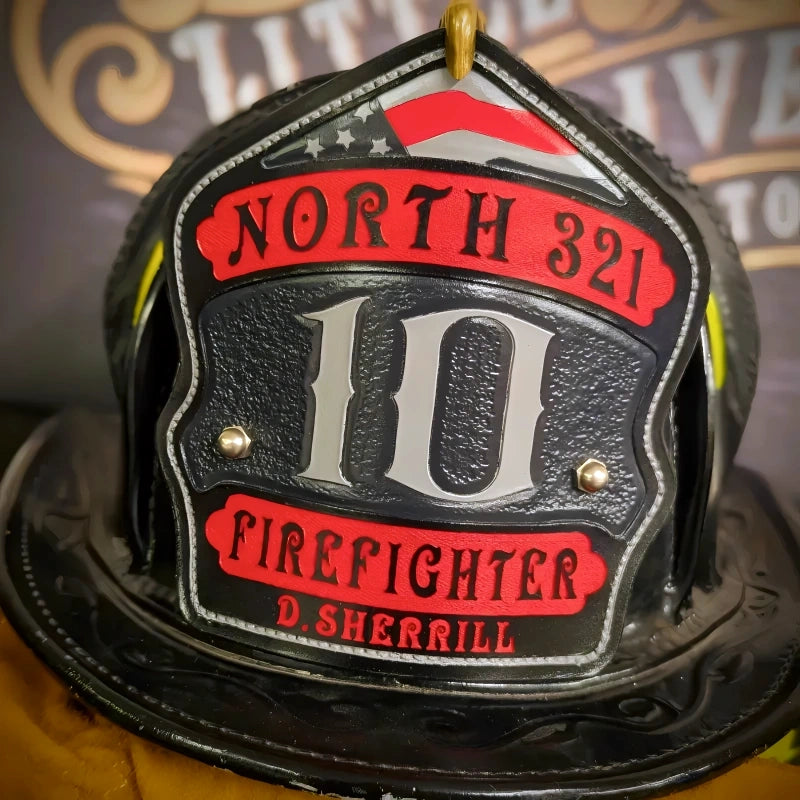 fire helmet front displayed as a clear identity component
