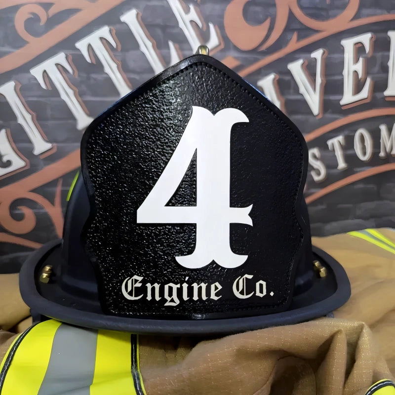 firefighter helmet front shown as a rugged shield example