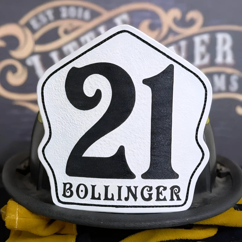 custom helmet shield displayed for strong firefighter identity