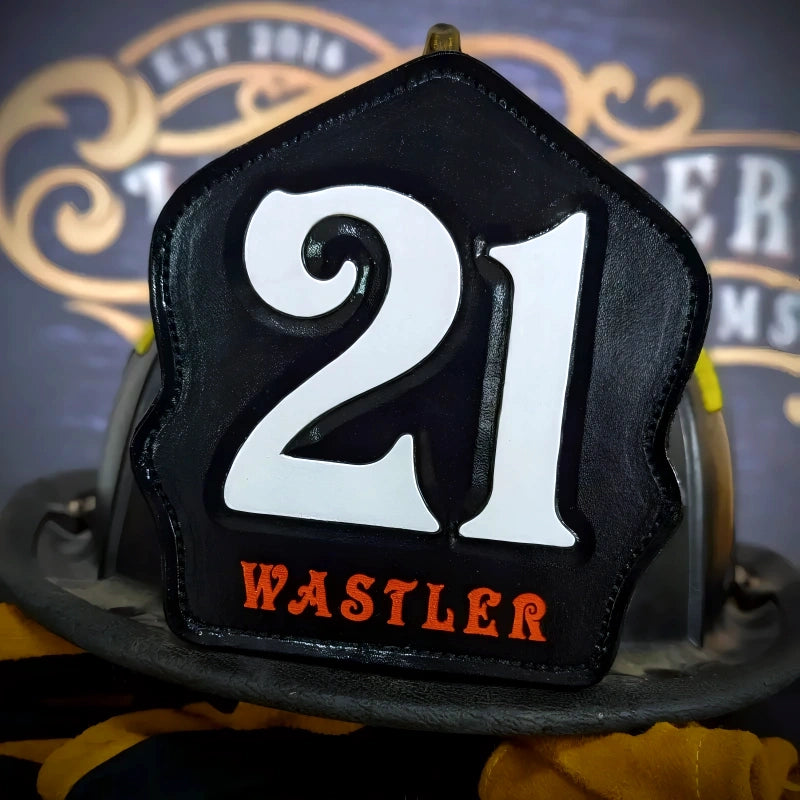 custom helmet shield shown as a clean firefighter front