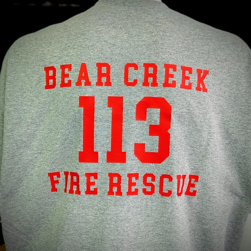 Firefighter crew t shirt customized with department graphics for pride and unity