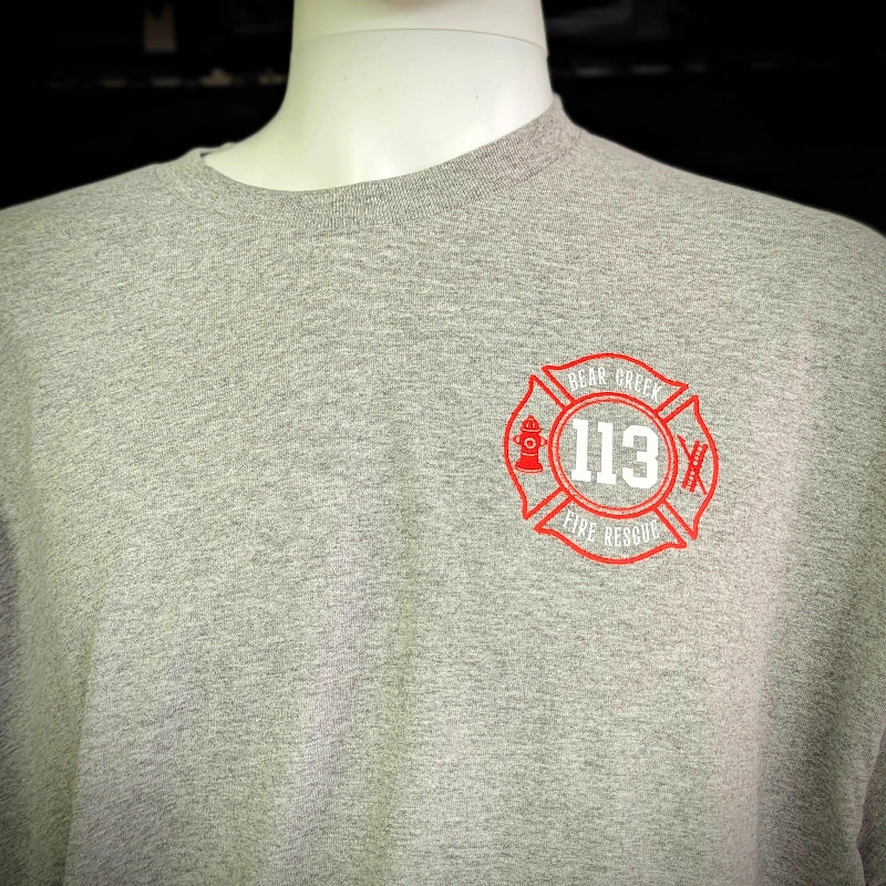 Station duty shirt custom firefighter t shirt with long lasting print and comfort