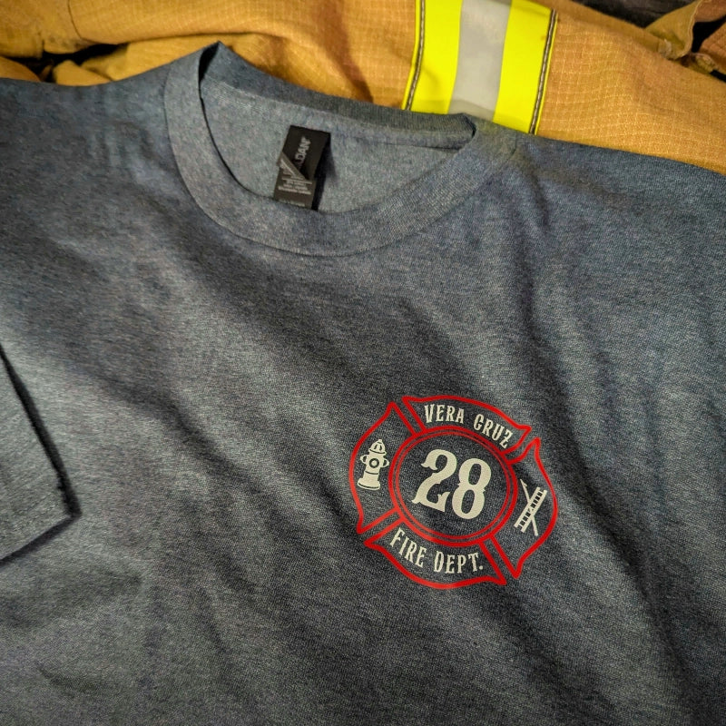 Custom firefighter t shirt department apparel designed for fundraising and firehouse wear