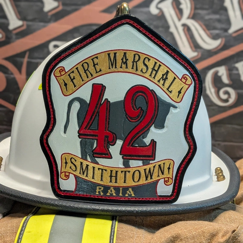 firefighter helmet shield built from scratch in leather