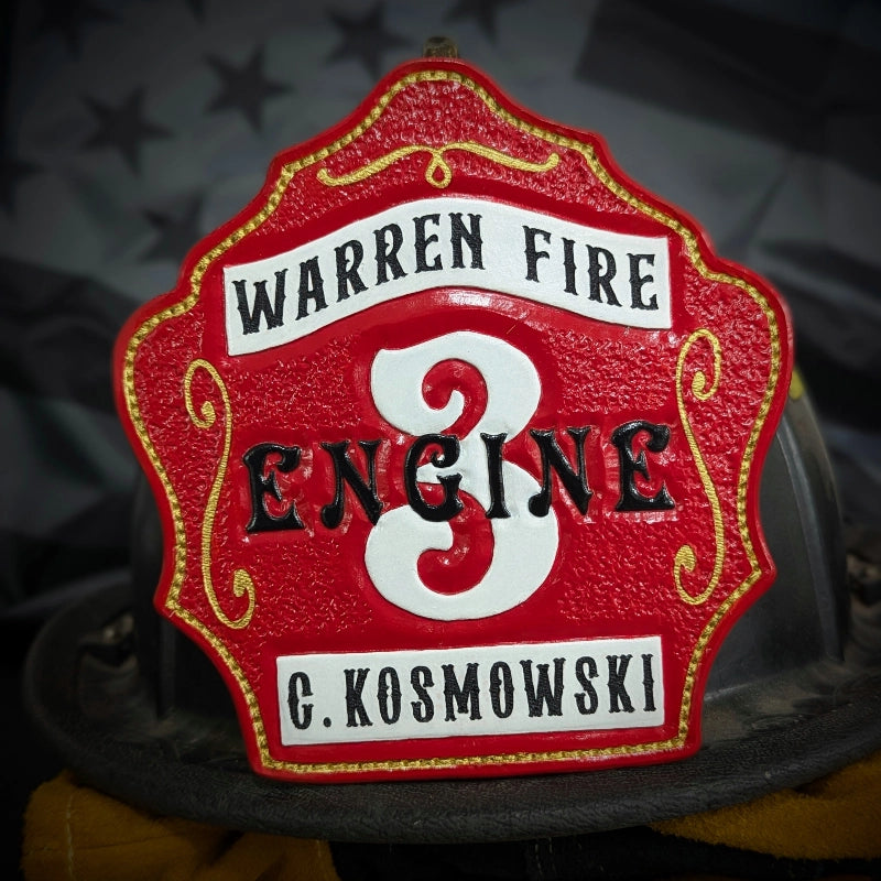 leather helmet shield designed from custom firefighter input