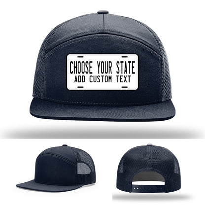 Personalized leather patch hat for firehouse crew or travel pride