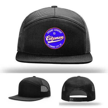 Delaware City Engine 15 fire company hat leather patch