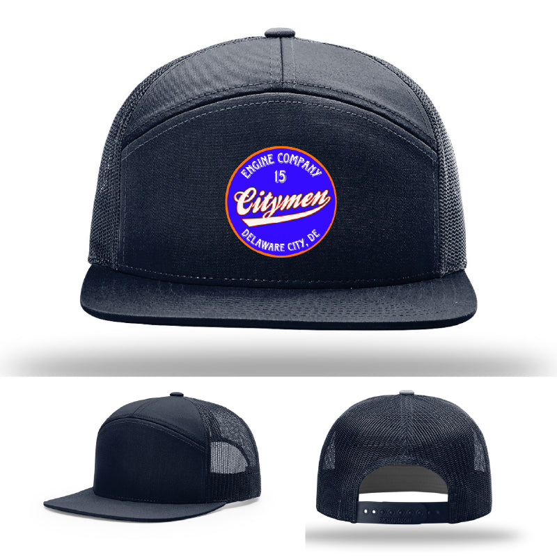 Delaware City Engine 15 firefighter hat leather patch hat