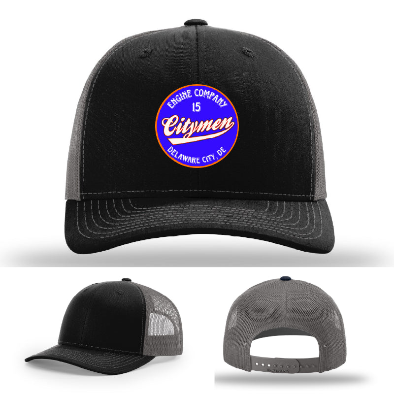 Delaware City Engine 15 fire company firefighter hat leather