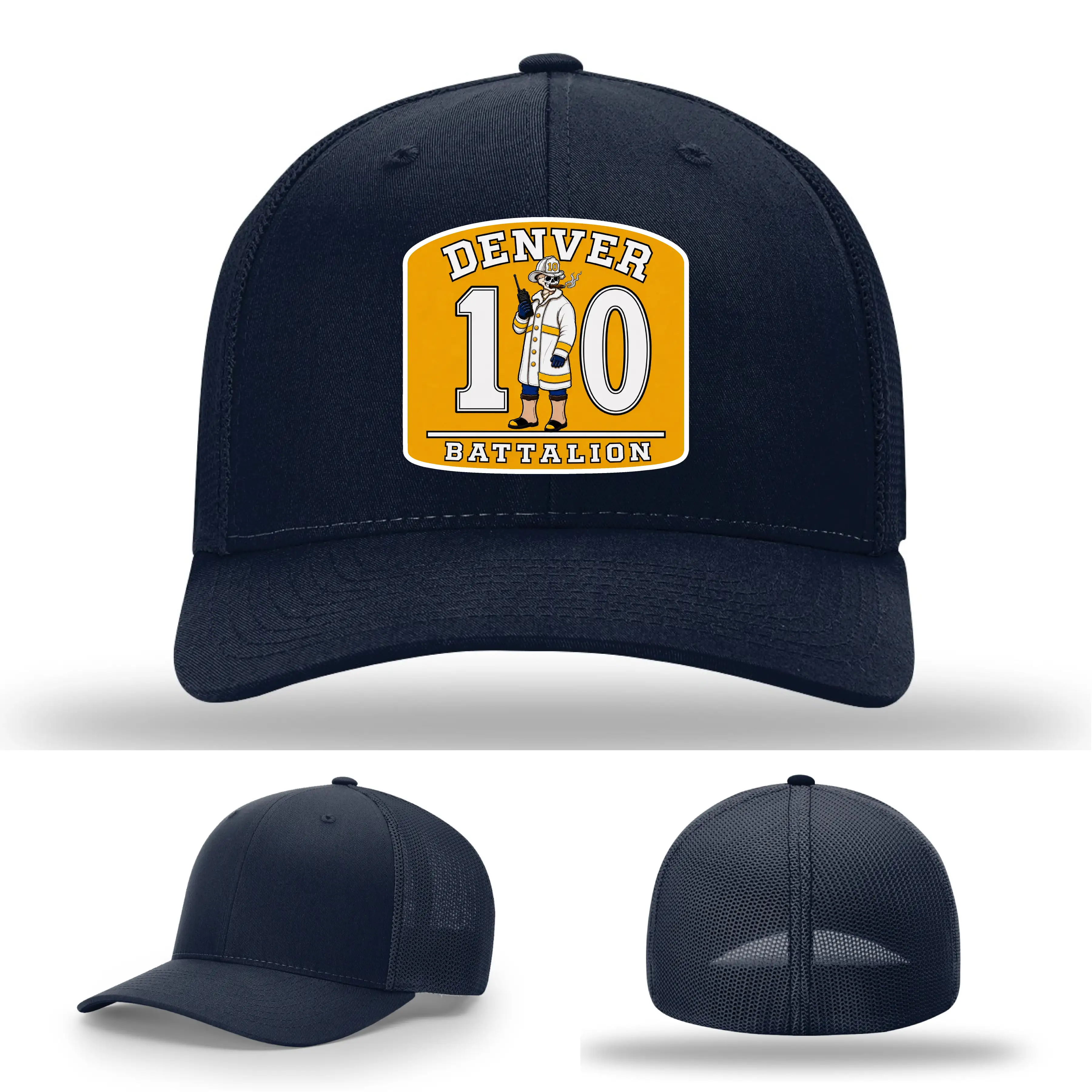 Denver Battalion 10 firefighter leather patch hat