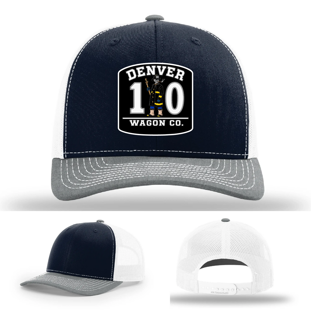 Denver Fire Department Wagon 10 leather patch hat