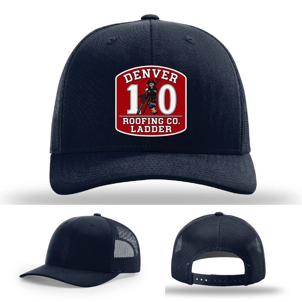 Denver Ladder 10 firefighter leather patch hat