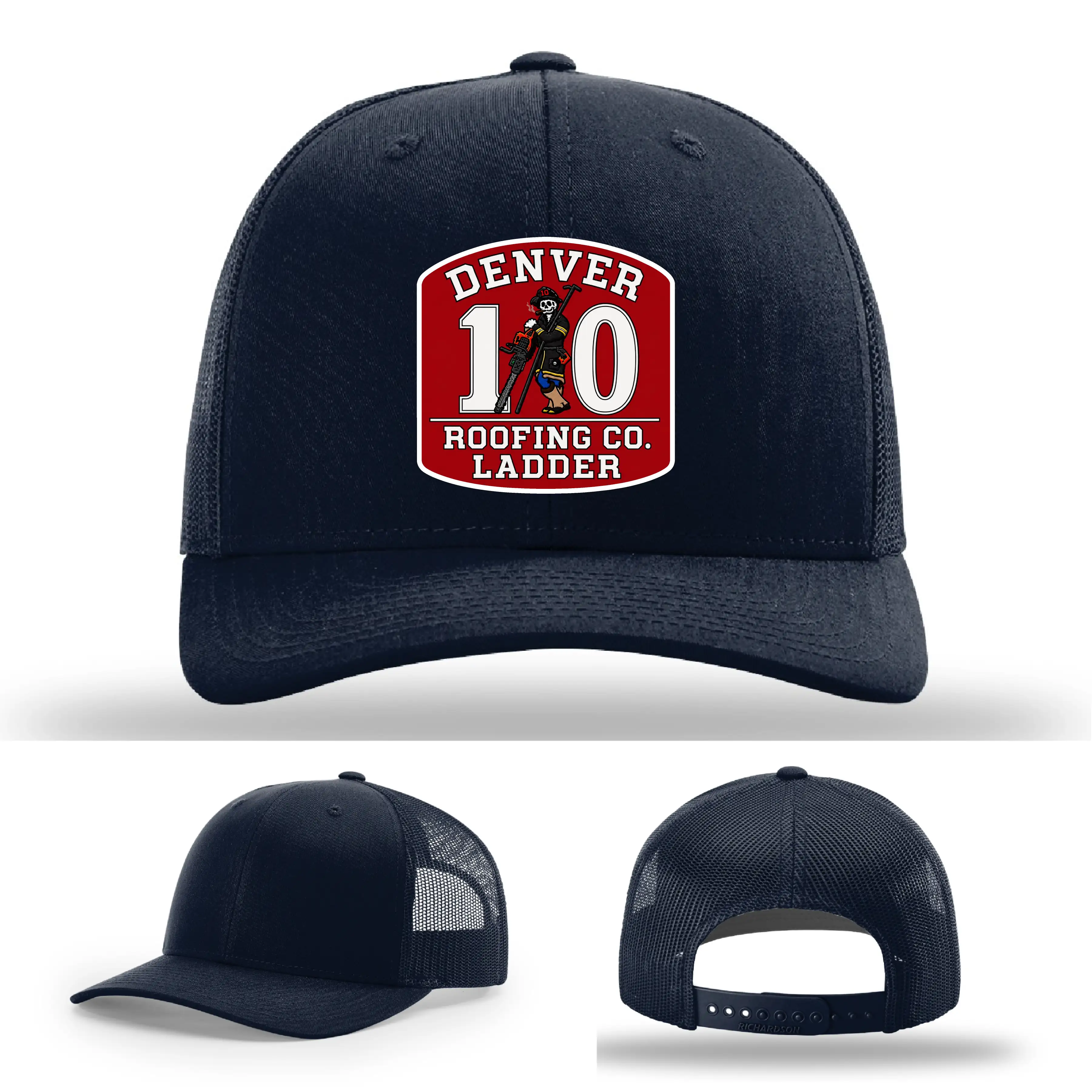 Denver Ladder 10 firefighter leather patch hat
