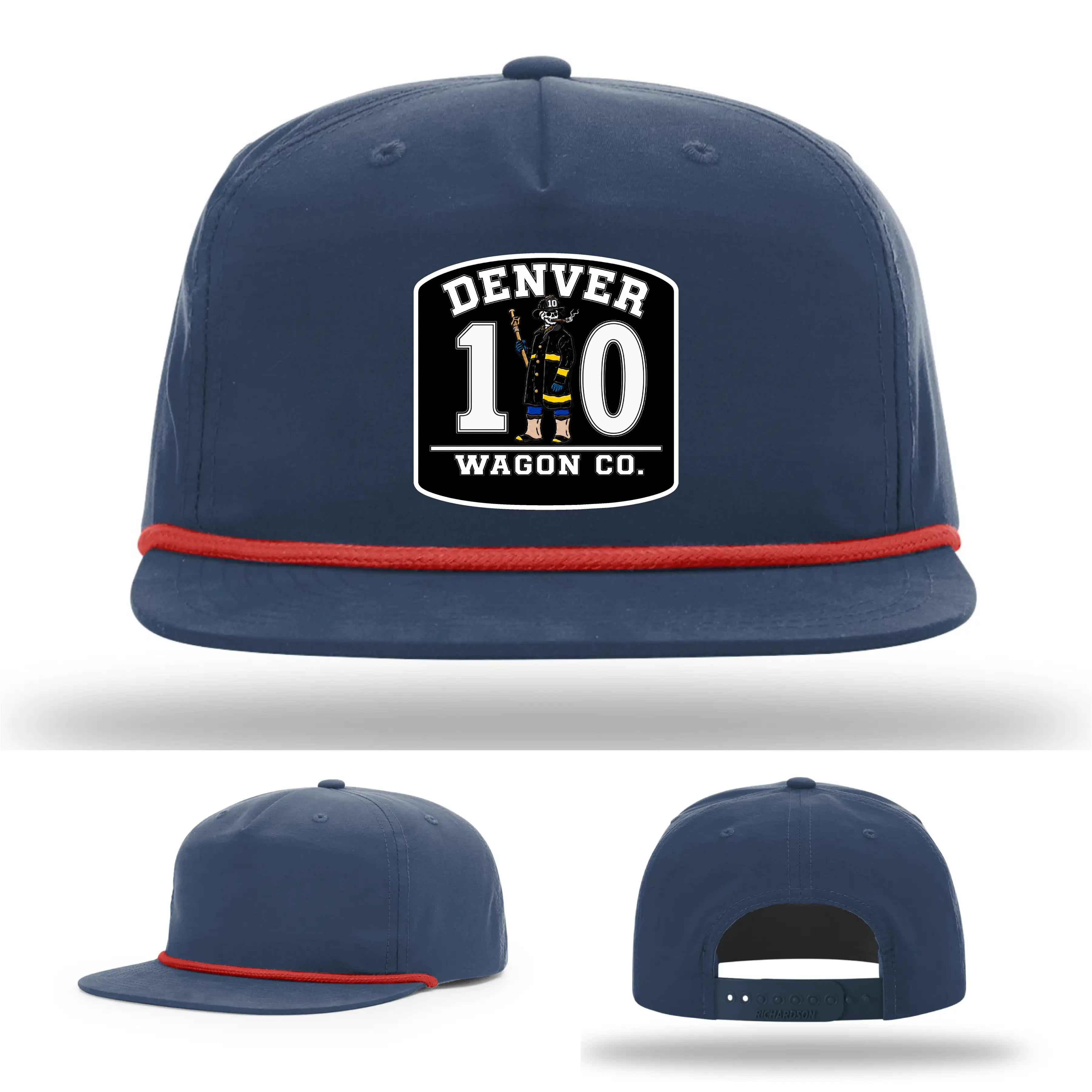 Denver North Carolina firefighter leather patch hat