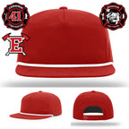 Custom leather patch hat with Edinburgh Fire Department logo