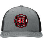 Custom Edinburgh firefighter hat with full grain leather patch
