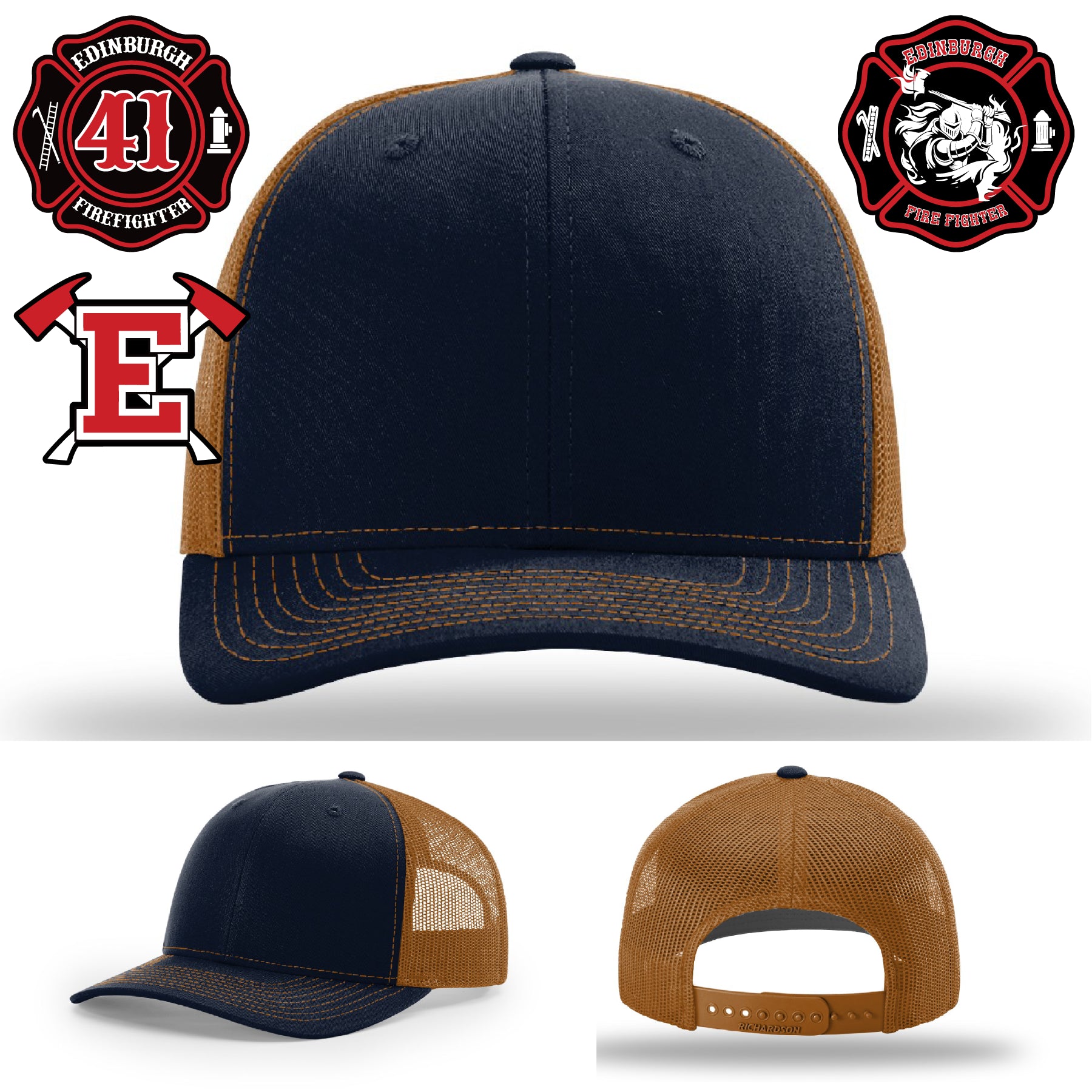 Custom hat with Edinburgh Fire full grain leather patch